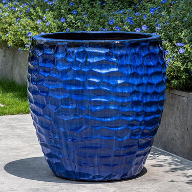 Campania International Glazed Pottery Kowloon Planter - (S/2) Urn/Planter Campania International Riviera Blue